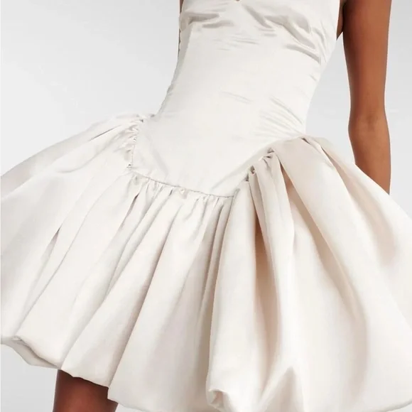 Danielle Frankel Estelle Bridal Satin Twill Mini Dress - Picture 8 of 14